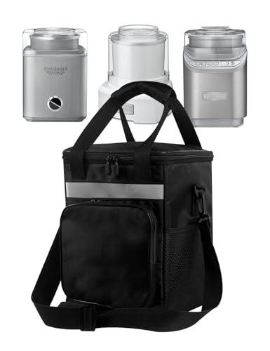 Ice Cream Maker Carrying Case Frozen Yogurt Sorbet Maker Travel Bag Durable Oxford Cloth Storage Bag for CUISINART ICE30BCP/1ICE-70P1 Ice Cream and Frozen Yogurt Machine and Soft Serve Maker,2QT