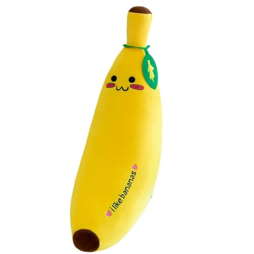 Brfveob バナナぬいぐるみ バナナ抱き枕 かわいい 人形 動物 キッズ 玩具 スーパーソフト ぬいぐるみ 洗える 特大柔らかい 子供お誕生日赤ちゃんお祝い大きい贈り物人形癒しクッションもちもちギフト萌えベビー (80cm,かわいい)