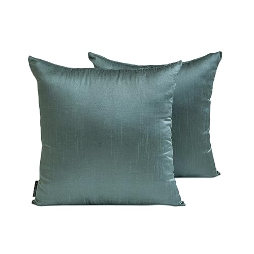 Fabric Mart Direct �ґ� �X���[�L�[�O���[�� �N�b�V�����J�o�[ 2���g 65 x 65 cm �A�[�g�V���N �� �v���[�����\���b�h, �N�b�V�����J�o�[�t��, ���_�� - Smoky Green Luxury