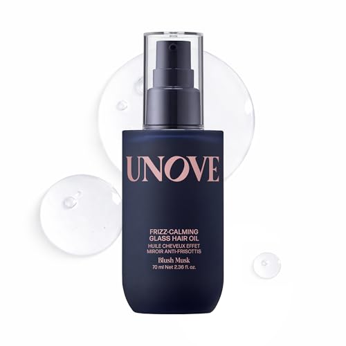 UNOVE Frizz-Calming Glass Hair Oil for Frizzy Hair Anti-Frizz Hair Oil with Heat Protection up to 455F Hair Shine Oil for Sleek Glass-Like Shine & Softness 70 mL / 2.36 fl oz
