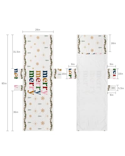 Merry Christmas Beach Lounge Chair Towel Cover, Soft Chaise Lounge Towel with Side Pockets Patio Pool Chairs Cover for Beach/Pool Sunbathing 29x85 Xmas Pine Cones Winter Snowflake