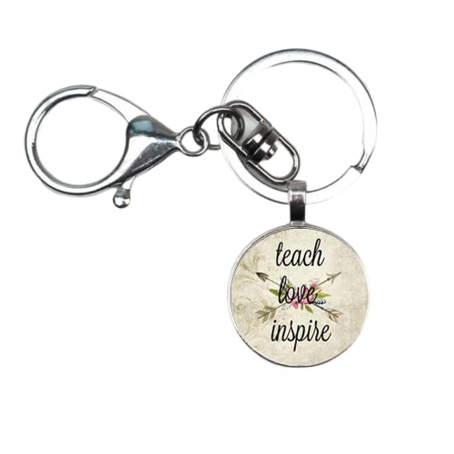 Llavero de amor para profesores, joyería para profesores, personal docente, llavero conmemorativo, regalo para el profesor, llavero con dije, blanco, L Cover