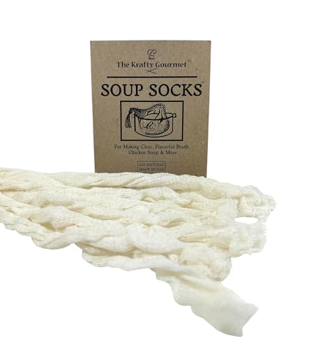 Krafty Gourmet Soup Socks 3 pack Cotton mesh Bags for Making Clear Flavorful Broth and Soups