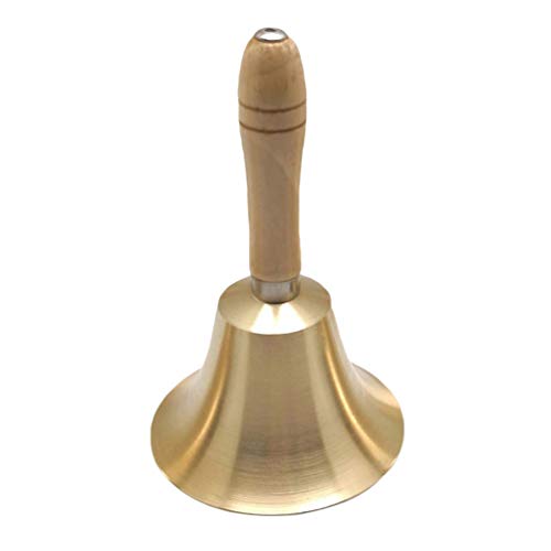 NUOBESTY Christmas Brass Hand Bell Handheld Jingle Bell Santa Claus Hand with Wooden Handle for Christmas Party Wedding Decorations