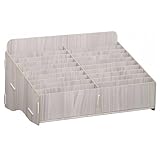 Kiwet収納ボックス 書類トレー・レターケース ファイル収納 書類ケース 書類立て 収納ケース 取り外し可能 仕切り付きレシート収納ボックス 多セル札仕分けラック 卓上木製札入れ お札・家族の領収書・宅配伝票・手紙用 (グレーウォールナット)