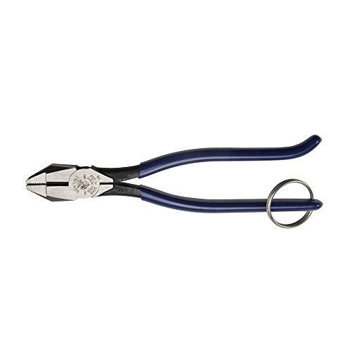 Klein Tools D201-7CSTT Slim Ironworker Pliers with Heavy Duty Knurled Jaws, Induction Hardened Knives, and a Split Tether Ring