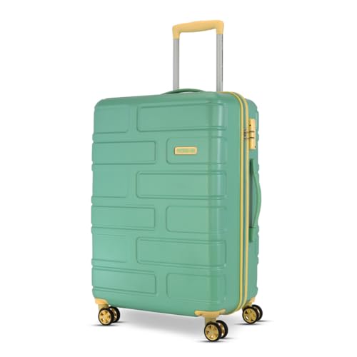 Image of American Tourister Bricklane+ | Large Size Check-in Trolley Bag (80 cm) | 360 8 Wheel Travel Luggage | Hard Case Polycarbonate (PC) Suitcase | Mounted Combination Lock | Emerald Green