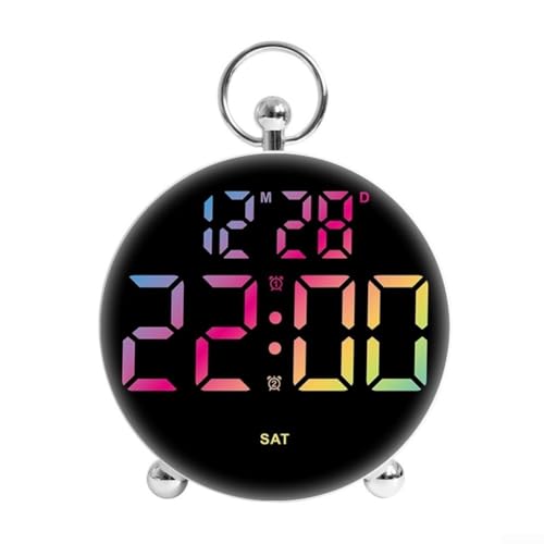 Lioaeust Reloj despertador digital inteligente equipado con funciones multifuncionales, incluyendo activación de voz y retención de memoria durante cortes (color)