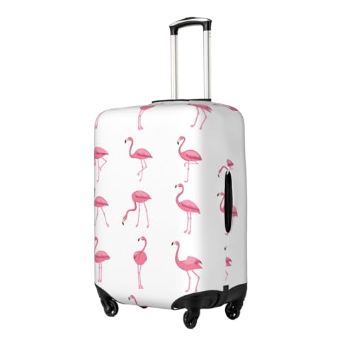 Flamingos on white Print Luggage Cover Suitcase Protector Anti-scratch Fits 18-32 Inch Trolley Case2