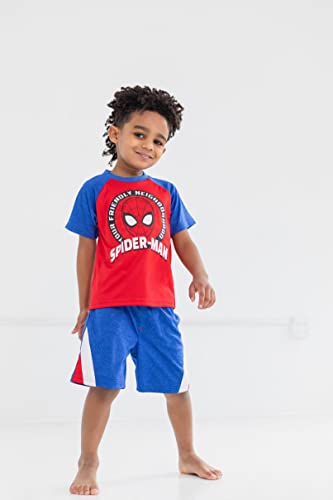 Marvel Spider-Man Little Boys Graphic T-Shirt Tank Top and Shorts 3 Piece Outfit Set Blue/Gray/Red 6 - image 2