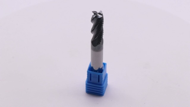 Image of 4 Flute Solid Carbide Roughing End Mill(1Pc, 5 /16 inch), ALCrSiN Nano Coated | 35 Helix, 5 /16 inch Cutting Dia, 5 /16 inch Shank Dia, 13 /16 inch LOC, 2-1 /2 inch OAL, for Milling Alloy Steel, Carbon Steel, Cast Iron