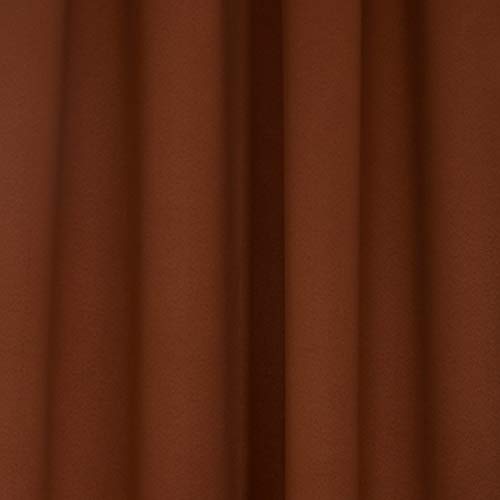 Image of Swayam 100% Blackout Polyester Long Door Curtain for Living Room & Bedroom | 9 Feet | Room Darkening Curtain with Eyelets | Pack of 2 | Solid Design - Brown
