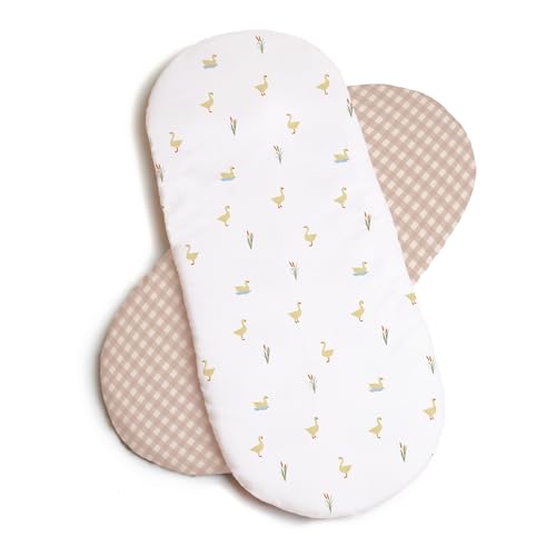 Clair de Lune Little Duckling 2 Pack Fitted Moses Basket Sheets 74 x 30 cm