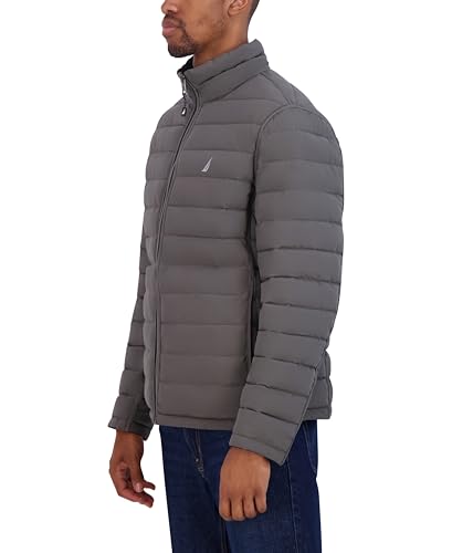 Nautica Men's Reversible Quilted Puffer Jacket –Midweight Mechanical Stretch Winter Coat3