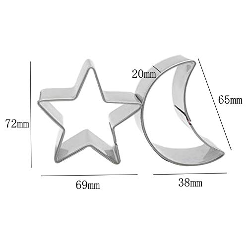 Wotoy Stars And Moon Biscuit Cake Night Sky Theme Cutting Mold - Stainless Steel #TOP2