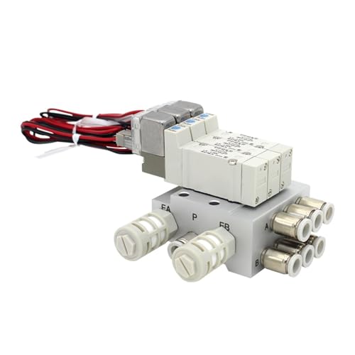 Válvula solenoide SY3140-6LZD de 4mm con bloque de 4 estaciones para control de cilindro 8