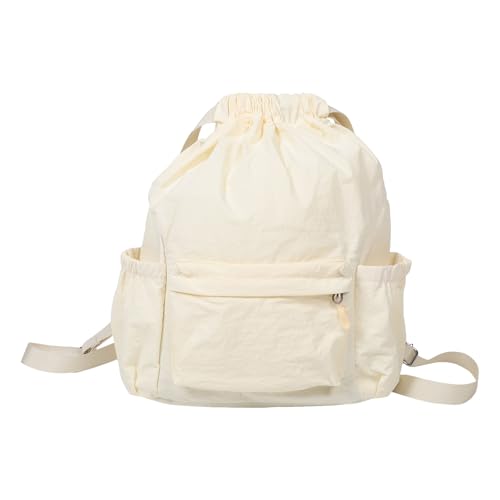 Mochila de tela Oxford beige UKCOCO de estilo minimalista para mujer