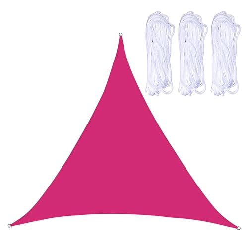Right Triangle Sun Shade Sail Water-Resistant 420D Oxford Fabric Outdoor Patio Awning with Ropes 9.8x13.1x16.4ft (Rose Red)