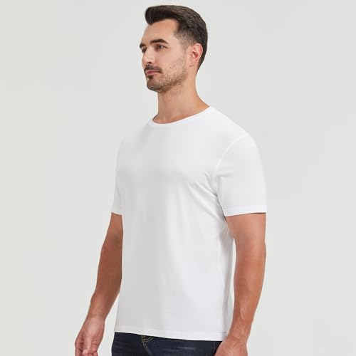Image of netdraw Men's Ultra Soft Bamboo Viscose Cotton T-Shirt S-3XL | Moisture Wicking, Lightweight, Cool-Touch, Everyday Casual, Lounge, Sleep & Undershirt