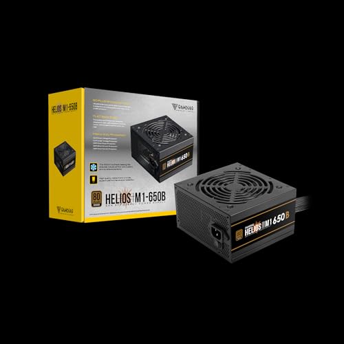 Image of GAMDIAS Helios M1 650B Power Supply Unit, 650W, 80 Plus Bronze, Non-Modular, ATX 12V V2.4, Support C6 /C7 Power State, 120mm Hydraulic Bearing Fan, Flat Black Cables - 3 Year Warranty