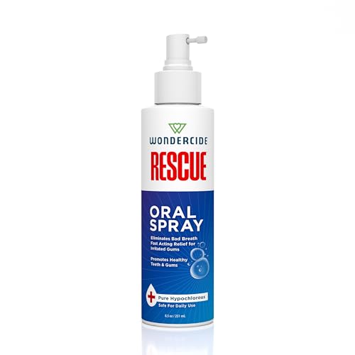 Wondercide Rescue - Oral Spray for Dogs and Cats Freshens Breath Soothes Gums Alcohol Free Daily Dental Care with Pure Hypochlorous 8.5 oz