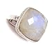 Azul fuego blanco piedra lunar marqués corte cojín piedras preciosas chapado en plata anillo declaración hecho a mano US-8