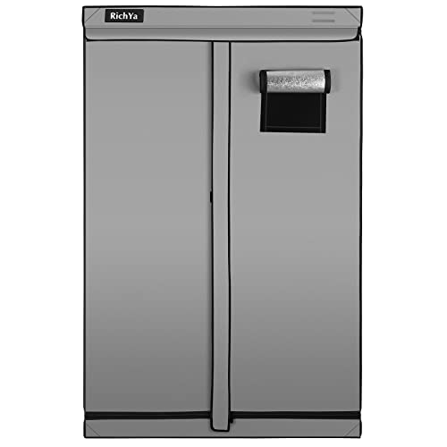 Richya Grow Tent Plants Tent 600D Oxford Cloth, Pe Coating, Reflective Cloth, Painted Iron Pipe With Observation Window And Floor Tray For Indoor Plant Growing (48''X48''X80'') #TOP7