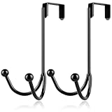 Type de Produit: 2 patères à accrocher sans perçage en noir, conçus pour fixer sur les portes (compatible avec porte manteau pour porte sans percage et porte manteau porte)