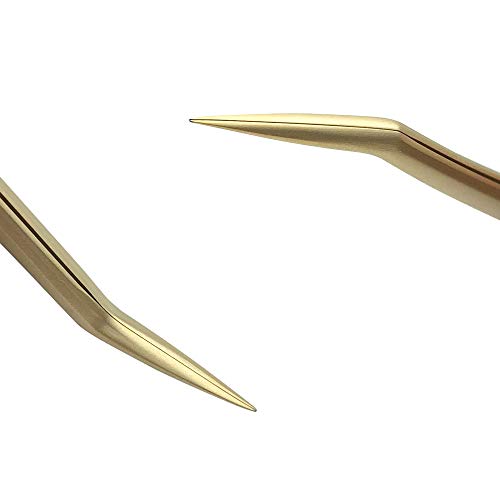 Goldene Pinzette für Volumen wimpern verlängerung Präzisions-Pinzetten aus gebogenem, spitzem Edelstahl - Individuelle Pinzetten mit falschen lash extensions und 3D-6D-Volumen von EMEDA