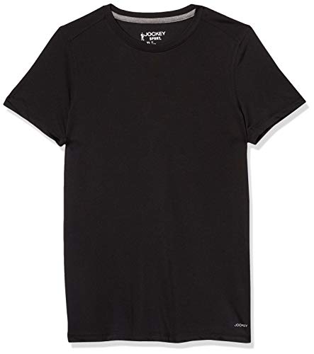 Jockey Boys' Active Short Sleeve Core T-Shirt, Black, Large