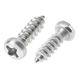 CLAHJQX 100 Pcs M2.5 x 8mm Cross Pan Head Self Tapping Screws, 304 Stainless Steel Wood Screws for Plastic, Sheet Metal, Bright Finish