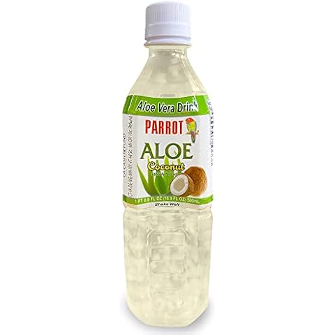 Parrot Brand Aloe Vera Juice Drink Coconut Flavor 500mL 16.9 Ounce (Pack of 10) Cover