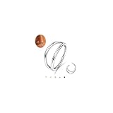 MILACOLATO G23 Titanium 20G Septum Clicker Nose Rings Double Open Stack Conch Daith Earrings Helix Tragus Cartilage Earrings Piercing Jewelry for Women Men 8MM, Silver Tone