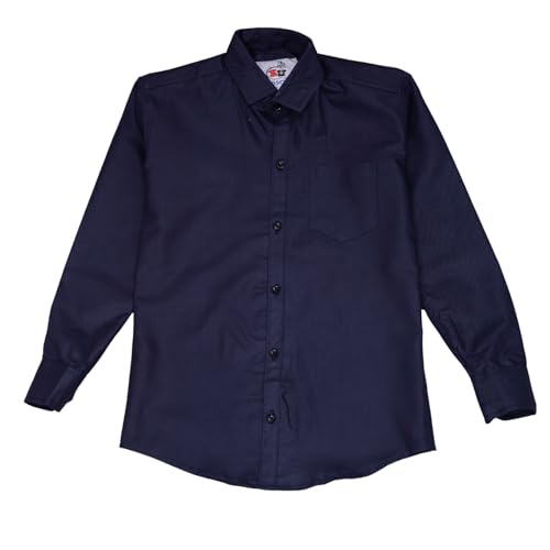 Image of Vikita Enterprise Kid Boy's Cotton Solid Shirt with Spread Collar Neck Full Sleeves Button Closure Curved Length and One Pocket | Shirt For Kids Boys