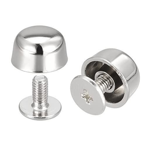 sourcing map 10 Sets Vis Retour Rivets, Creux Courbé Tête Cuir Goujons pour Sacs ton argent