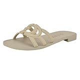 Guess Women's Elyho Sandal, Ivory 150, 8.5