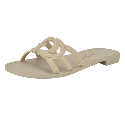 Guess Women's Elyho Sandal, Ivory 150, 8.5