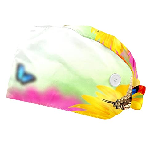 Chapeaux de travail papillons et fleurs lot de 2 casquettes unisexes