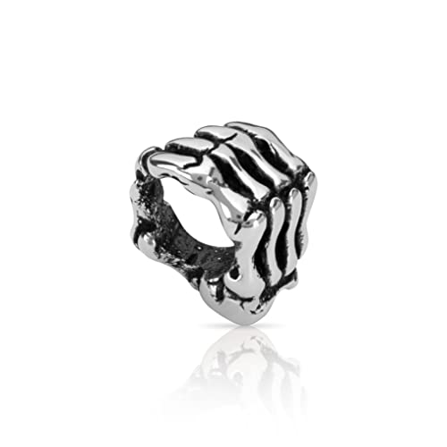 Beard bead plata 925 NKlaus cuenta de esqueleto 8mm para pelo y barba