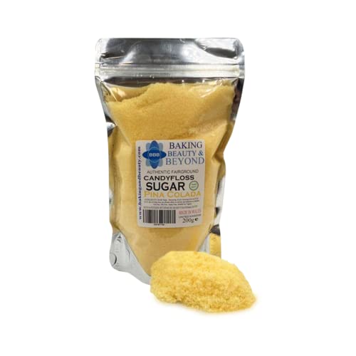 Baking Beauty and Beyond Premium Candy Floss Sugar 200g - Pina-Colada Flavour