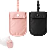 2 Stück Geld Tasche, BH Geldbörse, Geheimer BH Tasches, Anti-Diebstahl Brieftasch mit Verstellbarem Gummiband,Versteckte Stash Tasche Geldbeutel für Reisepass Geld Wertsache(Pink und Schwarz)