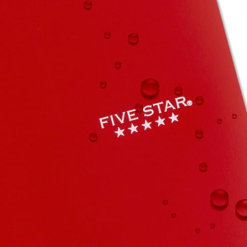 Image of Five Star Spiral Notebook + Study App, 5 Subject, College Ruled Paper, 8-1 /2 inch x 11 inch, 200 Sheets, Fights Ink Bleed, Water Resistant Cover, Fire Red (72077), (Pack of 6)