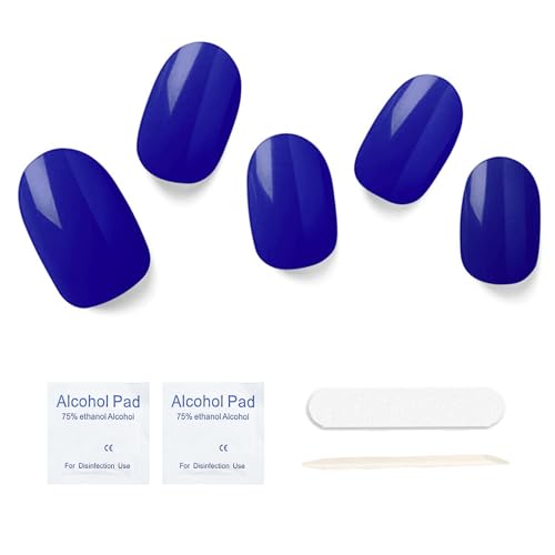 Semi Cured Gel Nail Strips, 20 pcs Gel Nail Stikers, Gel Nail Wraps Semi Cured, Salon-Quality, 2 Weeks Long Lasting - Abysmal Sea