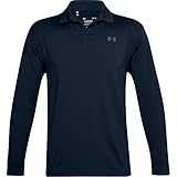 Under Armour Men's Performance Polo 2.0 Long Sleeve T-Shirt, Academy Blue (408)/Pitch Gray, Medium