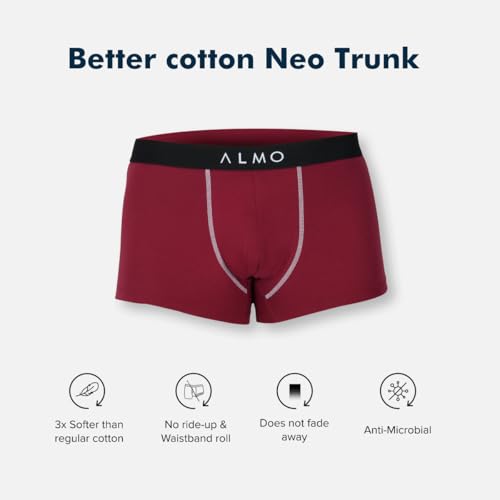 Image of ALMO Underwear Better Cotton Neo Men's Trunk (Pack of 5) | Softer Than Regular Cotton, Anti-Microbial
