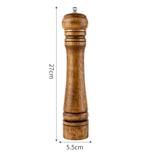 kkrrammii Wooden Pepper Grinder Salt Grinder Manual Pepper Mill Adjustable Coarseness Refillable Wood Peppercorn Crusher Mill for Kitchen Cooking Table Seasoning Tools