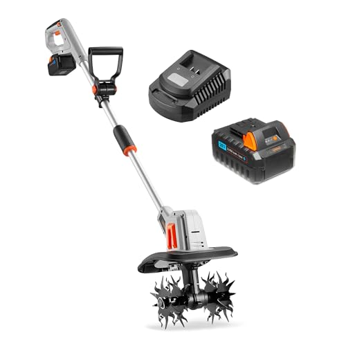 VonHaus Tiller Cordless – Electric Garden Soil Cultivator/Rotavator – 20V Battery, Charger, 16cm...