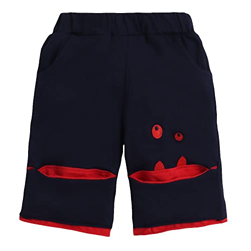 Image of Hopscotch Boy Cotton Solid T-shirt And Shorts Set Red Color