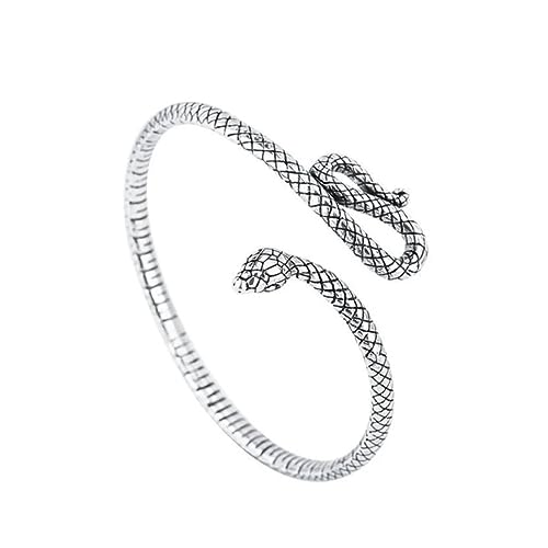 Vintage Sterling Silver Snake Shape Personality Temperament Trend Animal Snake Cool Style Bracelet