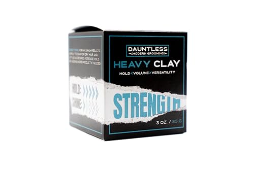 Dauntless Heavy Clay – Ultra Strong Hold Matte Finish Hair Clay for Men & Women – Thick Styling with Cologne Scent – Vegan, Cruelty-Free, Ethically Sourced - 3oz